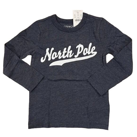 NWT J. Crew Boys' Heather Navy W/Christmas "North Pole" Graphic Tee - XXS (2-3) - Picture 1 of 7